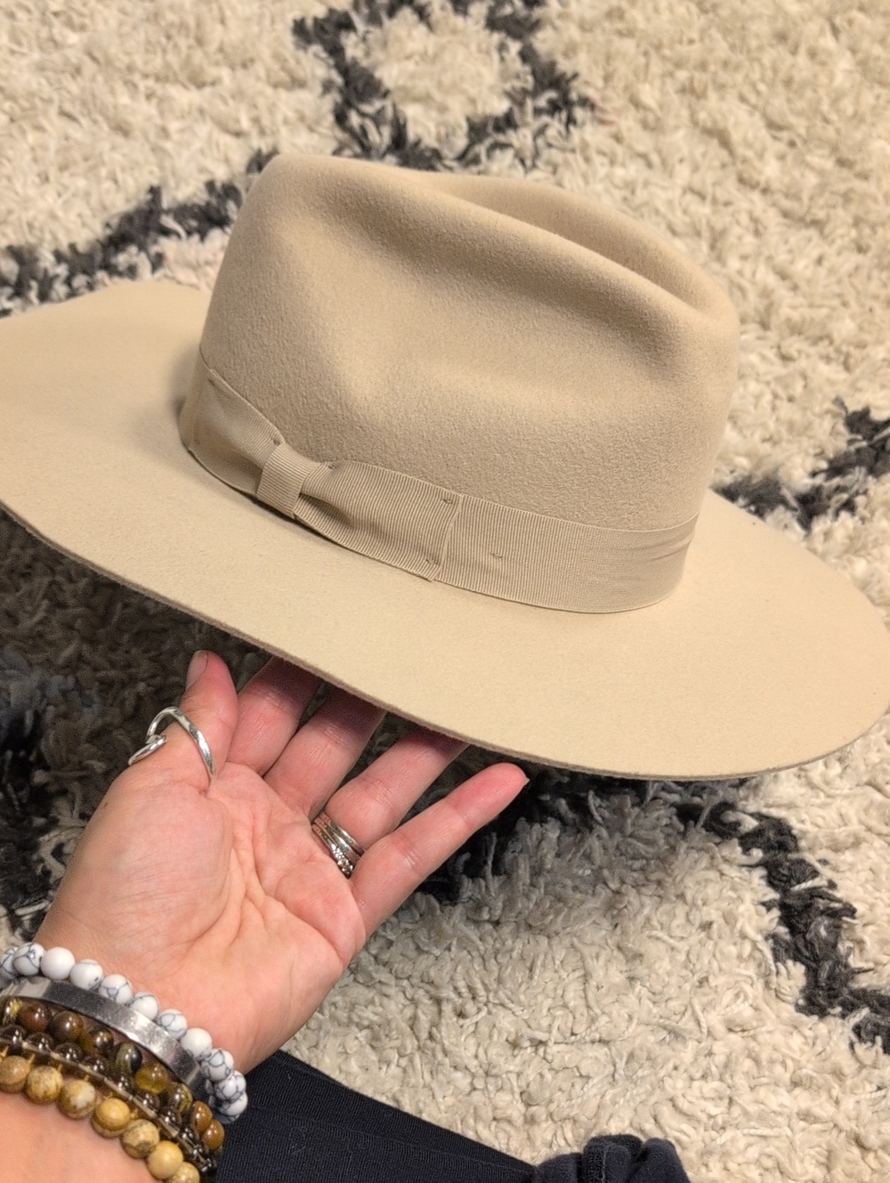 Urban Outfitters Beige Wide-Brim Felt Fedora
